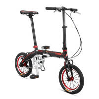 邦德·富士达 14英寸单速铝合金轻便折叠自行车成人男女式中小学生通用儿童单车 消光灰折叠车