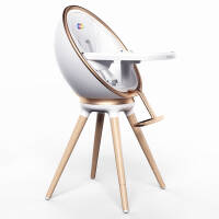 bebebus 宝宝餐椅婴儿欧式多功能360度旋转成长家吃饭桌椅儿童餐椅 简约白婴幼儿餐椅