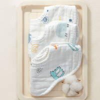 十月结晶宝宝围嘴口水巾印花纱布新生婴儿童吸水薄款3条装