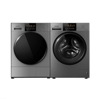 松下(Panasonic)滚筒洗衣机10kg+热泵原装变频烘干机9kg 洗烘套装 智控免熨烫 3ASEV+EH902G（附件仅供展示）洗衣机