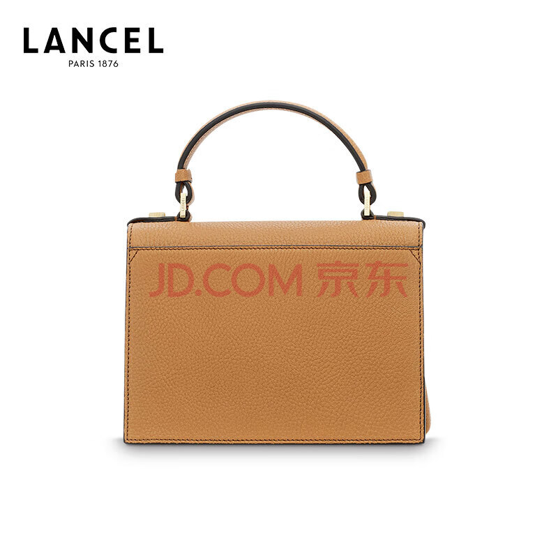 兰姿lancel 奢侈品女包 pia系列 女士驼色山羊皮中号手柄提包 a0