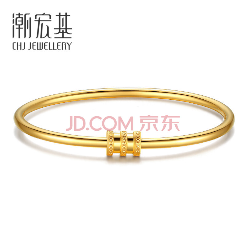 潮宏基 chj jewellery 小蛮腰 足金黄金手镯女款 计价