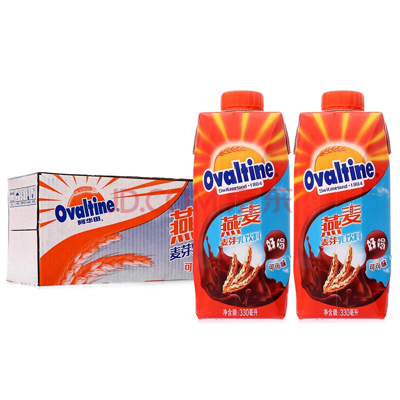 阿华田(ovaltine)阿华田燕麦乳饮料可可330ml*12瓶 整箱