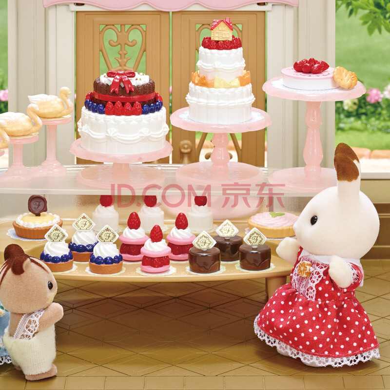 玩具女孩娃娃屋仿真森林家族过家家场景商店房子-时尚蛋糕店syfc52638
