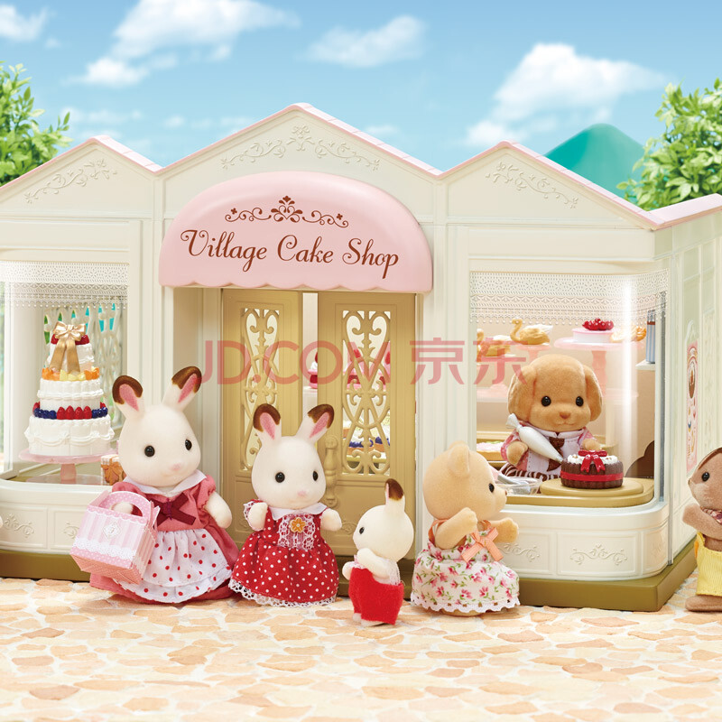 玩具女孩娃娃屋仿真森林家族过家家场景商店房子-时尚蛋糕店syfc52638