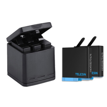 TELESIN GoPro8电池hero7 6 5配件电池充电器收纳盒双充多充 全解码 不弹窗 低温可用