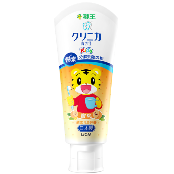 狮王（Lion）齿力佳巧虎儿童牙膏2-12岁 酵素含氟宝宝牙膏日本进口 蜜桃味60g