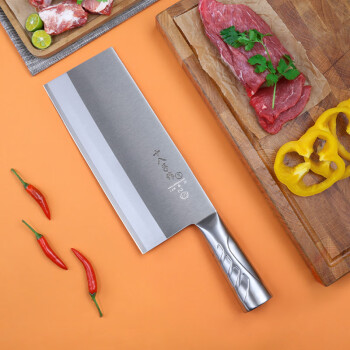 十八子作阳江十八子专业厨师刀具 三层复合钢菜刀 名厨2号桑刀TP03-2