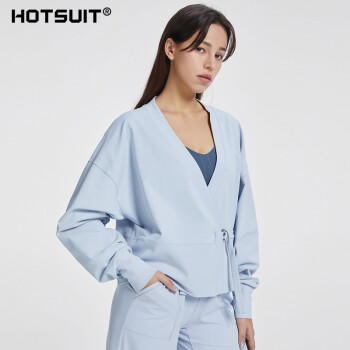 HOTSUIT 运动外套女休闲亲肤弹力针织瑜伽长袖上衣 60300301 黎明灰色 XL