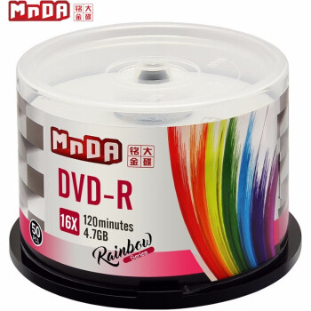 铭大金碟（MNDA）DVD-R 16速  档案级 光盘/刻录盘 50片桶装 空白光盘