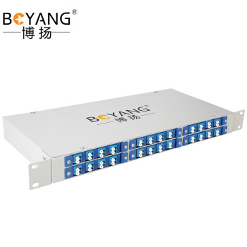 博扬（BOYANG）机架式24口光纤终端盒48芯通用型 LC口光纤盒子【满配尾纤+法兰】单模光纤熔接盒BY-SFLC-48
