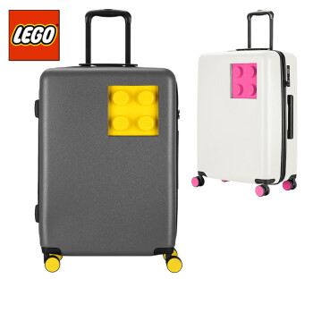 LEGO乐高拉杆箱24英寸行李箱万向轮旅行硬箱成人TSA密码锁灰黄 20152