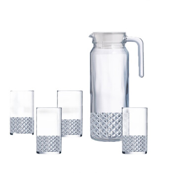 乐美雅（Luminarc）水具套装家用玻璃水杯套装客厅茶杯简约创意带5件套 LC-YJJ521