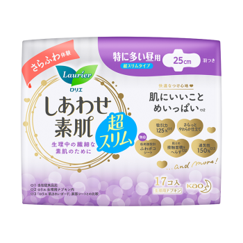 乐而雅（laurier）花王乐而雅F透气棉柔特薄超长量特多日用卫生巾25cm 17片