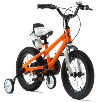 优贝（RoyalBaby）儿童自行车男女童车 宝宝脚踏车山地车 4岁5岁 表演车14寸 橙色