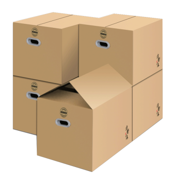 清野の木 搬家纸箱 60*40*50cm五只有扣手 收纳箱整理箱装书纸箱打包箱子