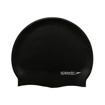 Speedo/速比涛 成人泳帽 游泳训练舒适游泳帽 纯色硅胶泳帽 男女通用 8709910001 黑色 均码