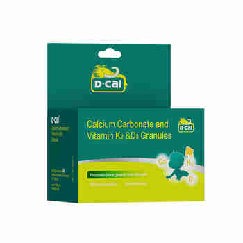 迪巧（D-CAL）儿童冲剂钙片 美国进口 小儿碳酸钙颗粒剂 维生素D3+K2 淡奶口味 婴幼儿颗粒钙 20袋/盒