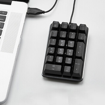 魔蛋（magicforce）机械键盘 数字小键盘 有线键盘电脑办公外接小键盘 红轴 21键黑色 冰蓝光