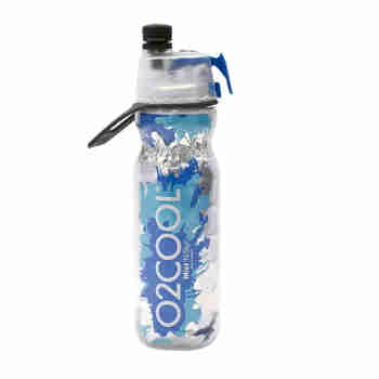 O2COOL美国成人大容量590毫升喷雾运动水杯夏季户外保冷健身便携随手杯 水滴款-水滴蓝