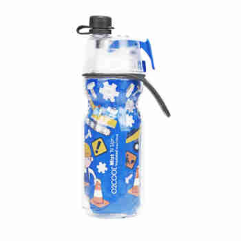 O2COOL美国学生儿童350毫升喷雾运动水杯夏季可爱户外保冷便携随手杯 蓝色-挖掘机