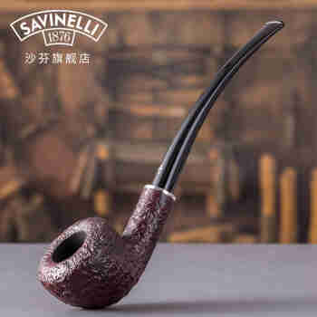 沙芬（SAVINELLI）全球250把阿莫尼亚手工石楠木烟斗高档喷砂6mm过滤意大利男士烟斗