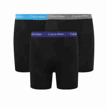 Calvin Klein卡-尔文 克雷恩CK内裤  男士平角内裤 三条装内裤 四角裤 盒装 NU2666长款 S码（建议腰围71-76）