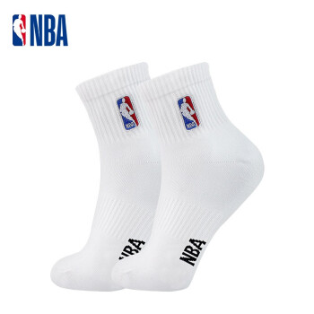 NBA袜子男士四季休闲运动袜无骨棉袜精梳棉刺绣训练跑步篮球袜1双装