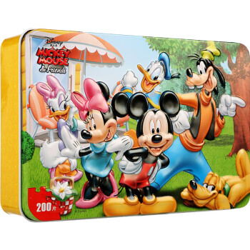 迪士尼(Disney)200片拼图玩具 米奇儿童拼图男孩玩具(古部木制铁盒拼图)11DF2794生日礼物礼品