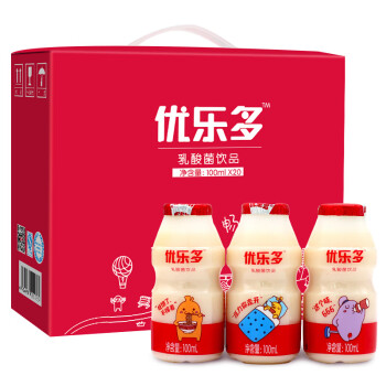 优乐多 乳酸菌 酸奶饮料 益生菌发酵 100ml*20瓶【礼盒装】