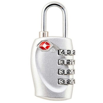 欣沁 出国四键密码锁 防盗旅行拉杆箱挂锁TSA背包锁 银色