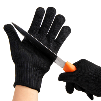 趣行 防割手套 均码黑色 抗划伤保安器材户外逃生安全用品 钢丝防护防玻璃耐刀切割