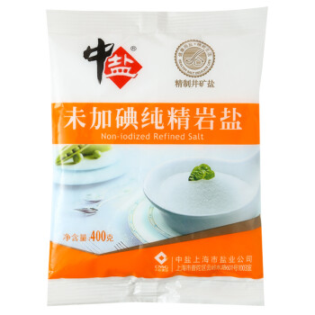 中盐 无碘盐 未加碘 纯精岩盐 400g 调味品