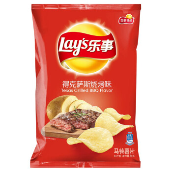 乐事(lay"s)薯片 零食 休闲食品 得克萨斯烧烤味 70g 百事食品