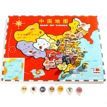 特宝儿(topbright)中国地图木质拼图玩具儿童益智早教男孩女孩玩具3-6