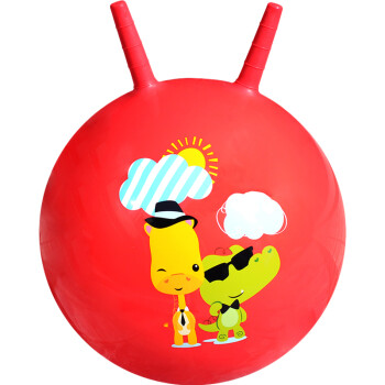 费雪(Fisher-Price)儿童玩具球 宝宝跳跳球羊角球45cm（红色 赠充气脚泵）F0701H4生日礼物礼品