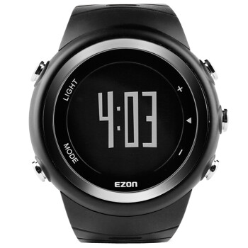 宜准(ezon)手表 户外运动系列跑步防水手表电子男表黑色t023b01