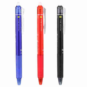 百乐Pilot 彩色可擦笔 水性可消除笔  学生按动中性笔 红蓝黑3支装 0.5mm 日本进口