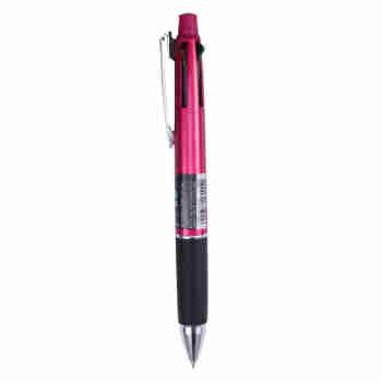 三菱MITSUBISHI UNI 复合笔(4色圆珠笔+自动铅笔)按动中性笔水笔多色多功能笔 粉色  日本进口办公用品文具