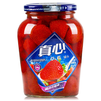 真心罐头 草莓水果罐头 880g