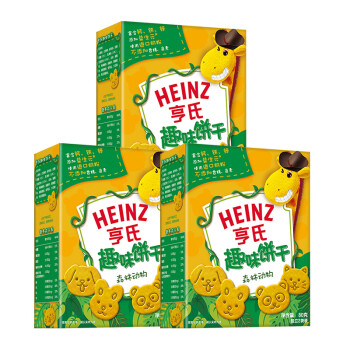 亨氏(heinz) 宝宝辅食 宝宝零食 趣味饼干   森林动物80g*3盒