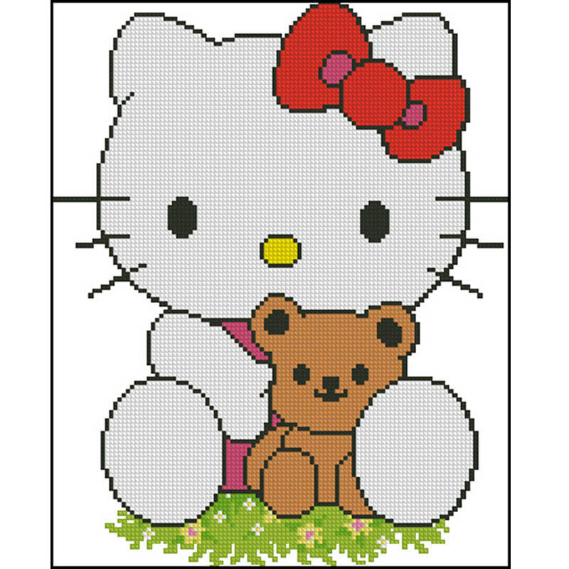 华庭丽娜 kitty时尚卡通室内客厅装饰挂画 精美钻石画 非十字绣