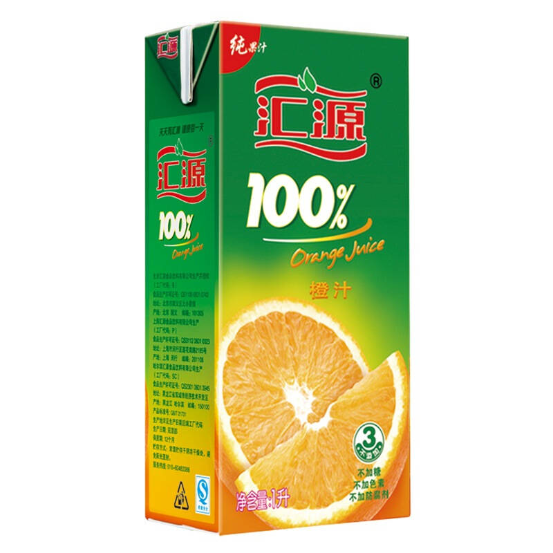 汇源100%橙果汁1L 盒装