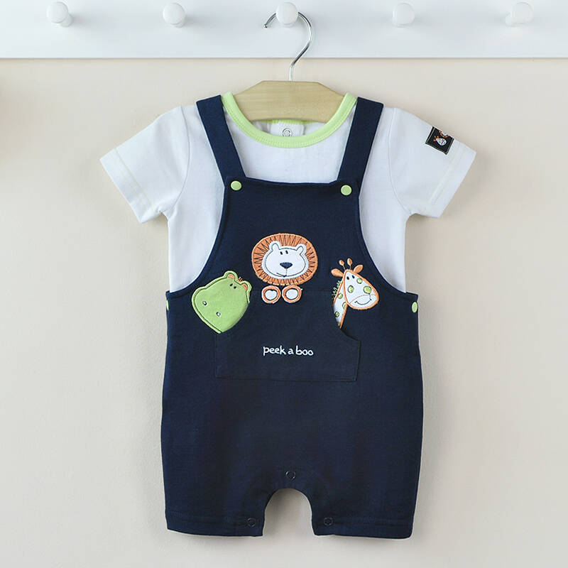 蓓依琳夏天婴儿衣服0-1岁男宝宝短袖套装纯棉