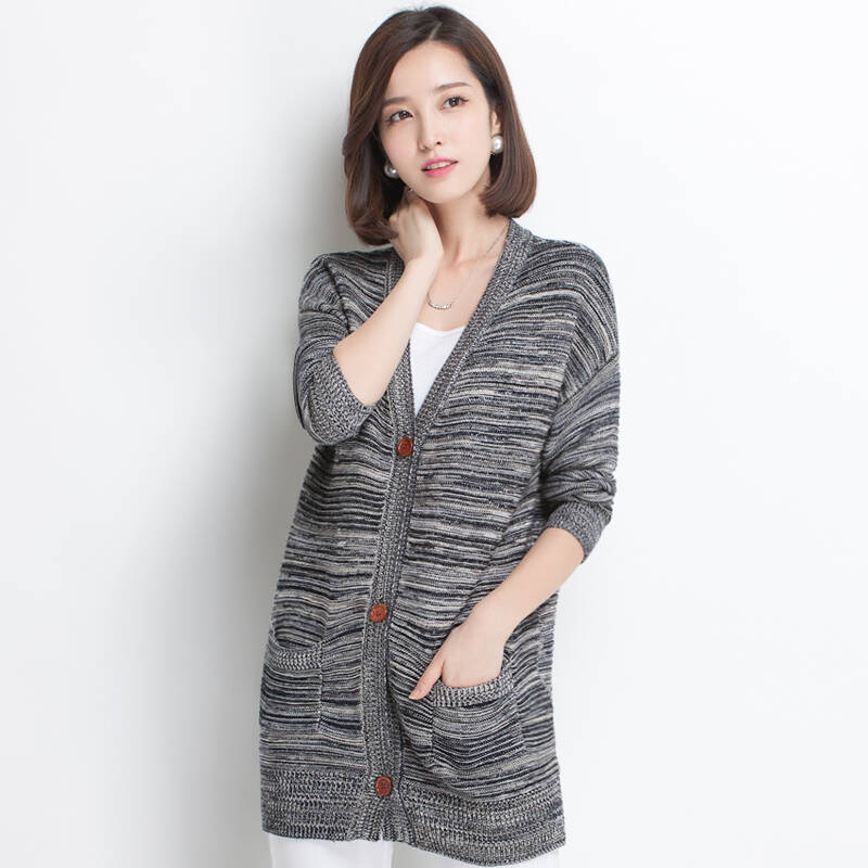 kesuoer<em>开衫</em>针织衫女中长款2014秋装<em>秋衣</em>长袖