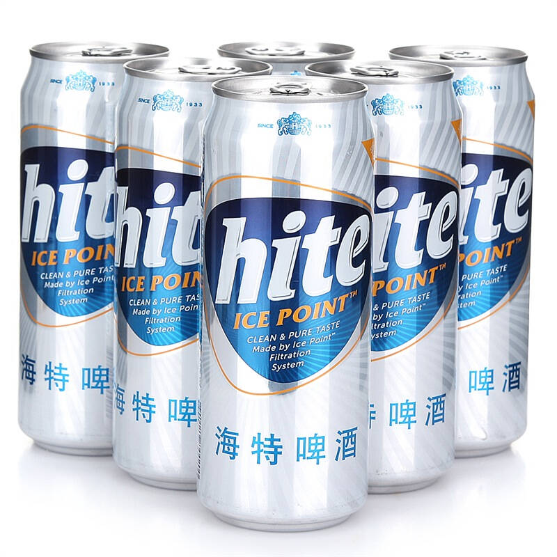 韩国海特(hite)啤酒500ml*6听 自营