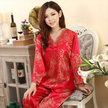 朵纷 新款情<em>时尚</em>侣<em>睡衣长袖</em>春秋高档彷真丝绸