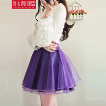 羊诺2014新款钩花上衣毛呢半身裙两件套装女