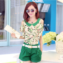 涵雯 2014夏季<em>雪纺套装夏女潮短裤</em>韩版小香风