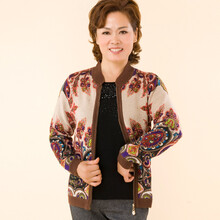 中老年女装秋装假两件套针织<em>开衫</em>上衣<em>40岁</em>中